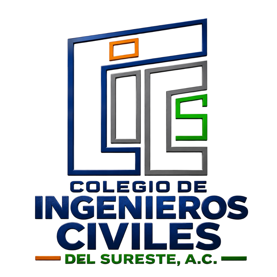 Logotipo vigente del Colegio de Ingenieros Civiles del Sureste, A.C.