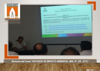 Fotografía 5 de 7 del álbum Curso ESTUDIOS DE IMPACTO AMBIENTAL (MIA, IP, ER, ETC) (2)