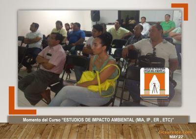 Fotografía 5 de 6 del álbum Curso ESTUDIOS DE IMPACTO AMBIENTAL (MIA, IP, ER, ETC)